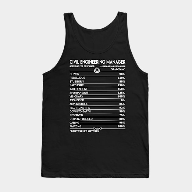 Civil Engineering Manager T Shirt - Civil Engineering Manager Factors Daily Gift Item Tee Tank Top by Jolly358